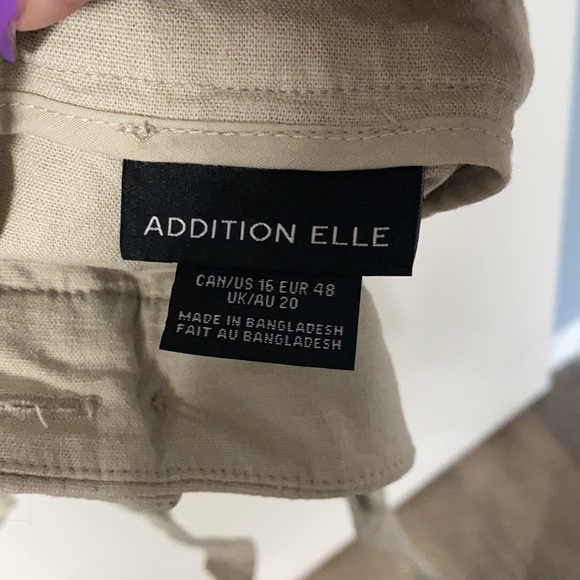 Linen beige tank style Top and dress pants set - Picture 2 of 4